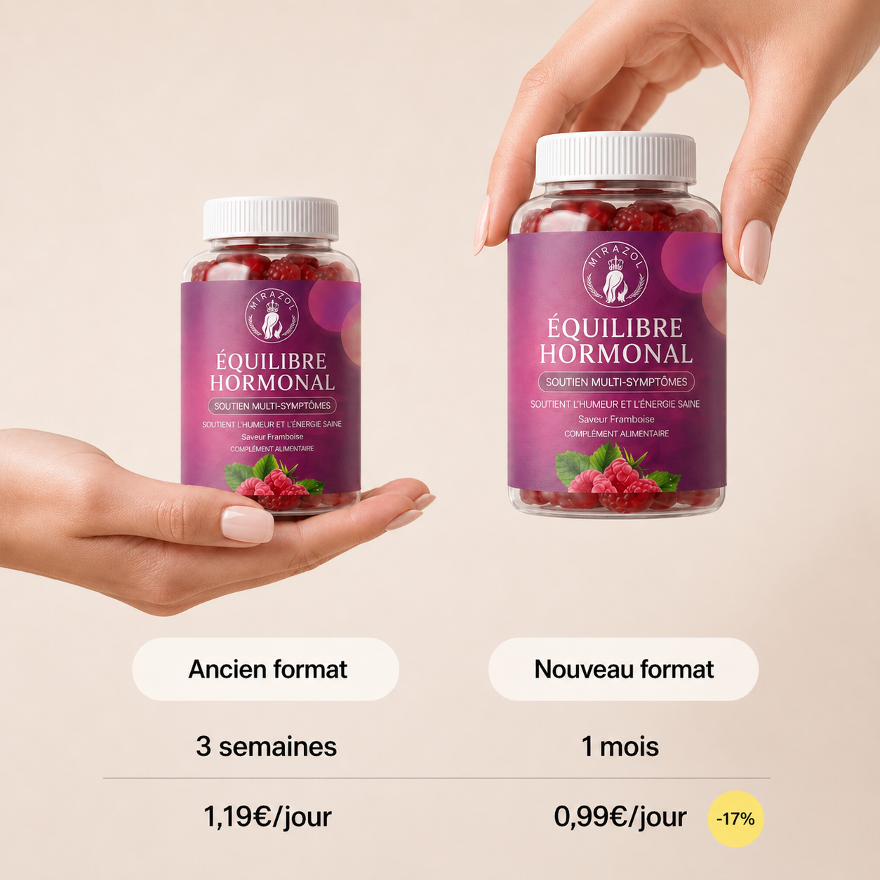 Mirazol — Gummies Équilibre Féminin & Confort Articulaire